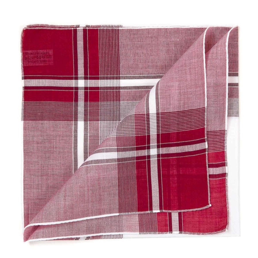 Accessories Simonnot-Godard  | Wine Red Handkerchief "Positano" Made From Pure Cotton