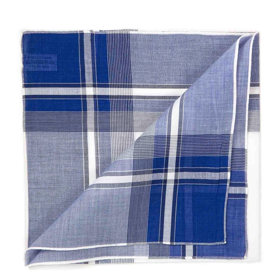 Accessories Simonnot-Godard  | Blue Handkerchief "Positano" Made From Pure Cotton