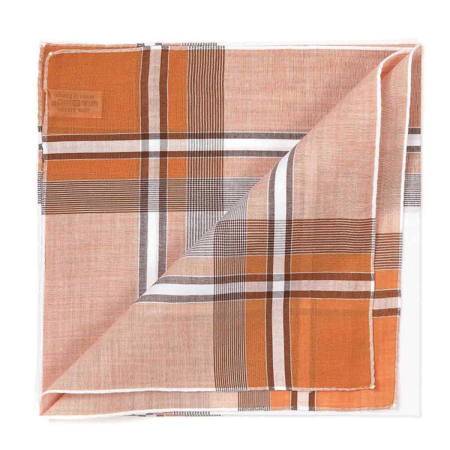 Accessories Simonnot-Godard  | Light Brown Handkerchief "Positano" Made From Pure Cotton