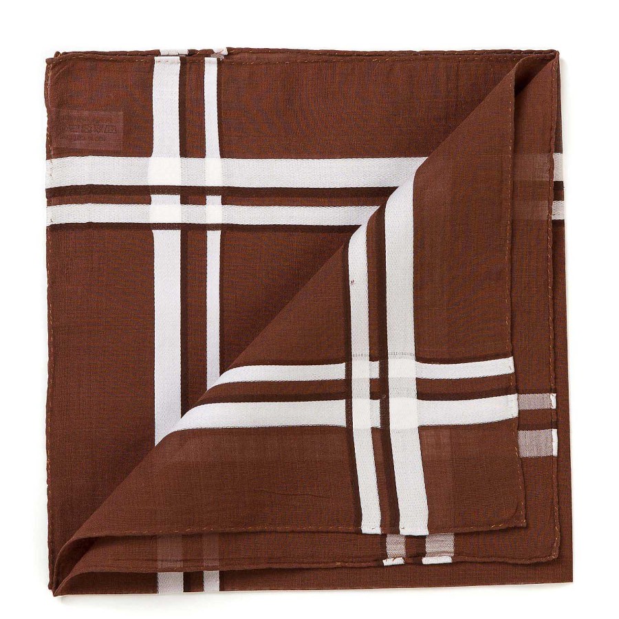 Accessories Simonnot-Godard  | Brown Handkerchief "Picasso" Made Of Pure Cotton