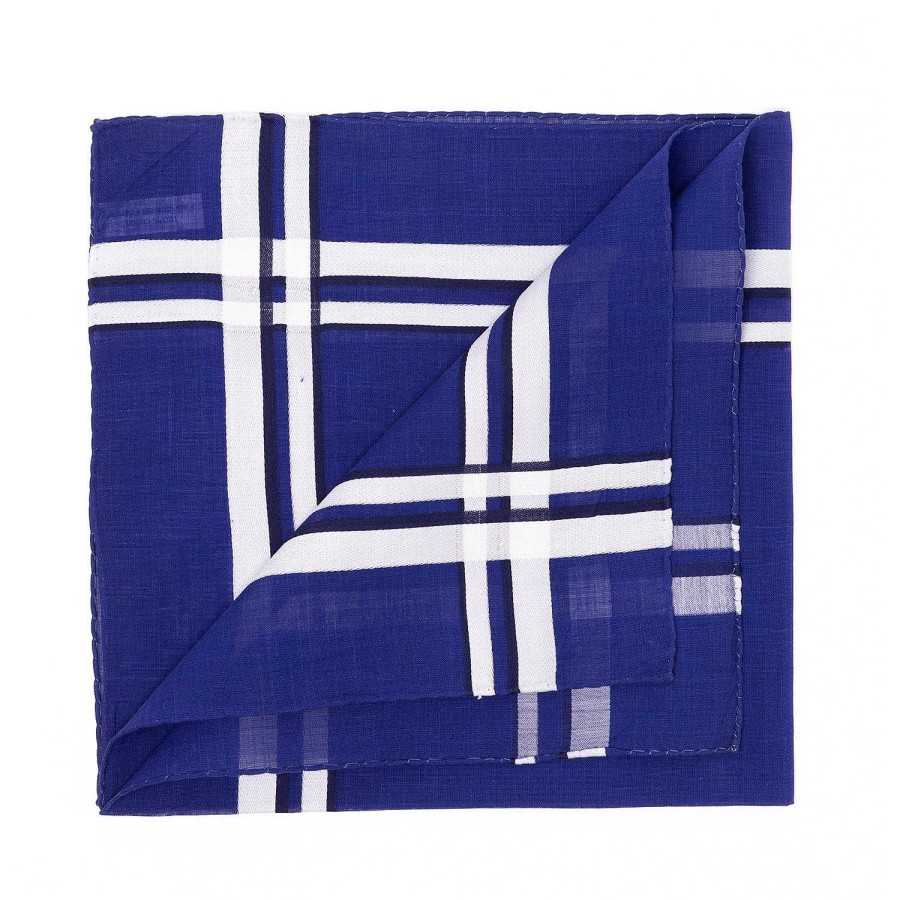 Accessories Simonnot-Godard  | Ink Blue Handkerchief "Picasso" Made Of Pure Cotton